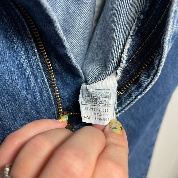 LEE Vintage Distressed Women's High Waisted Rigid Denim Jeans Size 14L - Picture 9 of 13